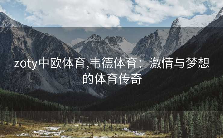 zoty中欧体育,韦德体育：激情与梦想的体育传奇