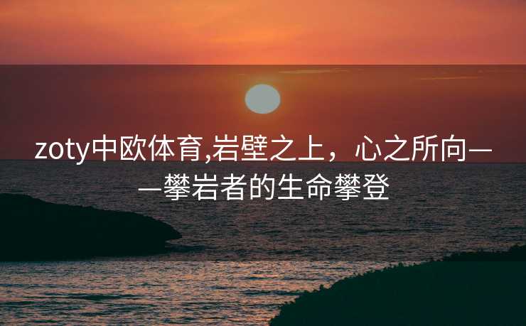 zoty中欧体育,岩壁之上，心之所向——攀岩者的生命攀登