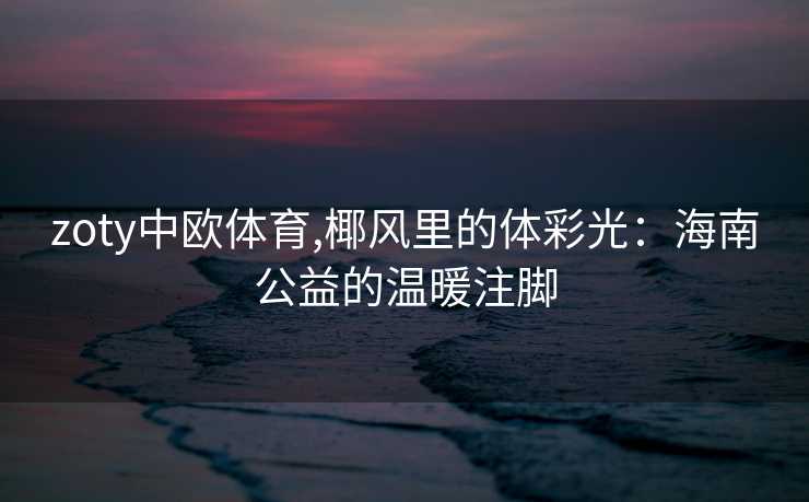 zoty中欧体育,椰风里的体彩光：海南公益的温暖注脚